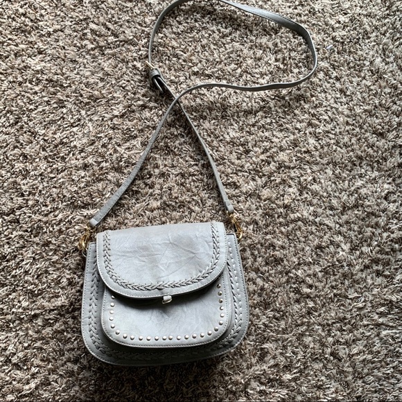 light grey crossbody purse